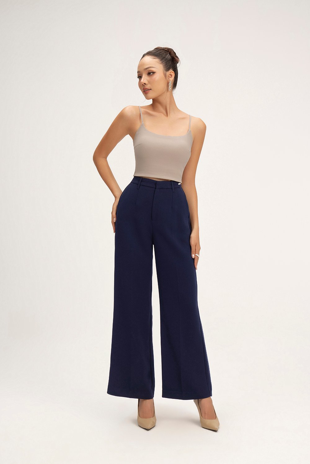 Laken Straight Pants in Navy Blue