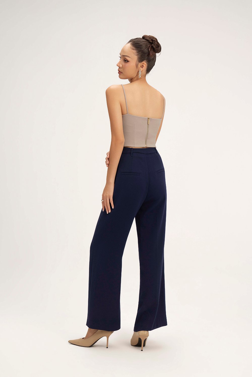 Laken Straight Pants in Navy Blue
