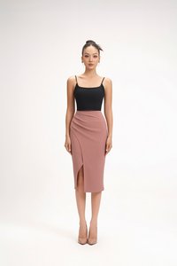 Clea Spaghetti Padded Crop Top in Classic Black