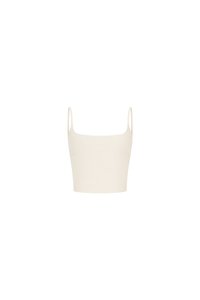Clea Spaghetti Padded Crop Top in Ivory