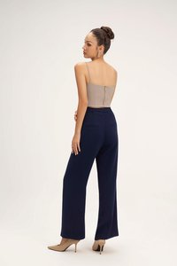 Clea Spaghetti Padded Crop Top in Stone