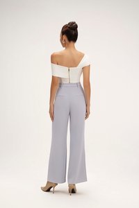 Elaine Padded Asymmetrical Twist Top in Iconic White
