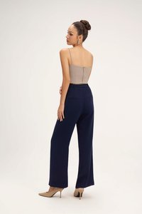 Laken Straight Pants in Navy Blue
