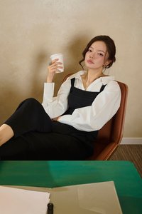 Lylith Crossover Pleated Shirt in Iconic White