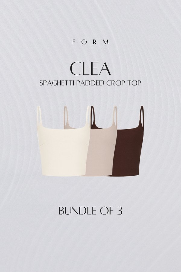 Clea Spaghetti Padded Crop Top Bundle of 3