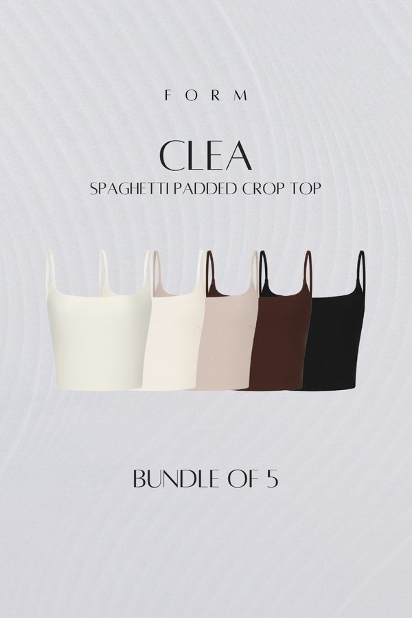 Clea Spaghetti Padded Crop Top Bundle of 5