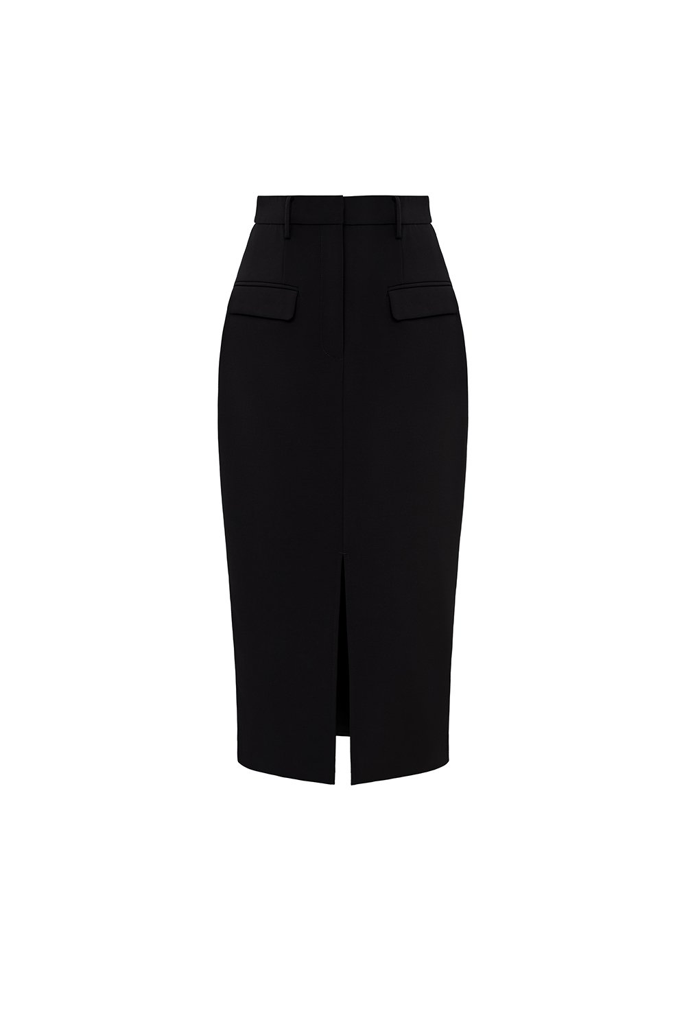 Gertrude High Waist Midi Skirt in Classic Black