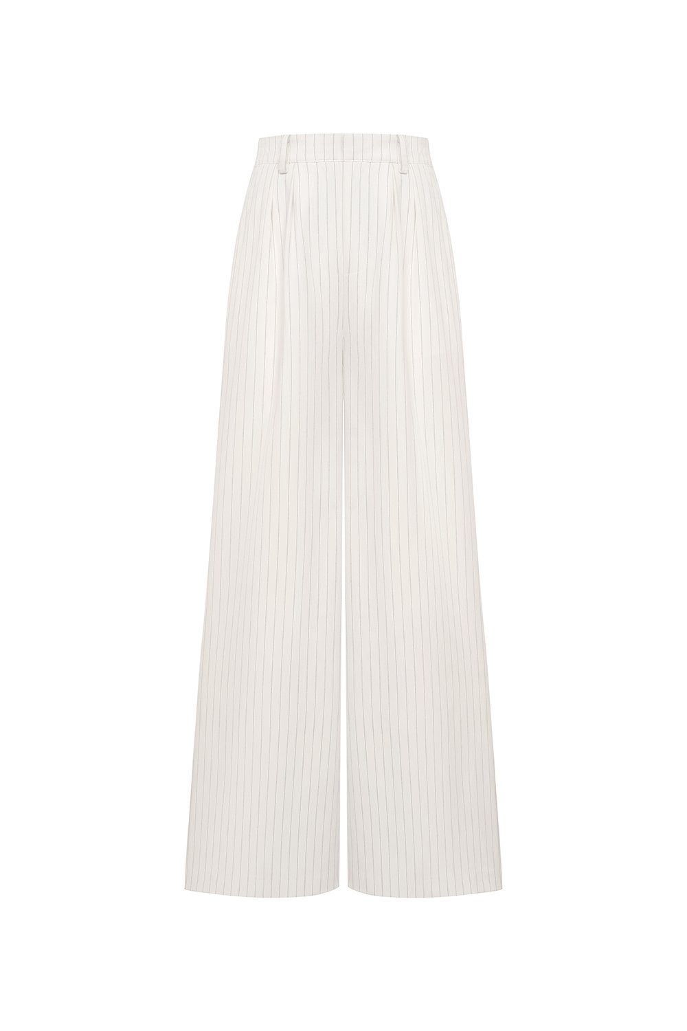 Jodin High Waist Pinstripe Pleated Wide Pants in Iconic White Pinstripe