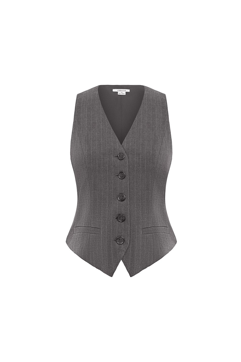 Victoria Pinstripe Vest Top in Grey Pinstripe