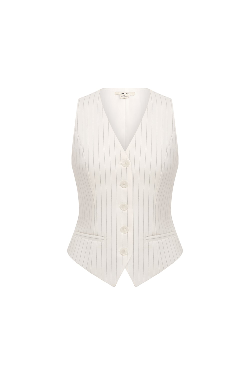 Victoria Pinstripe Vest Top in Iconic White Pinstripe