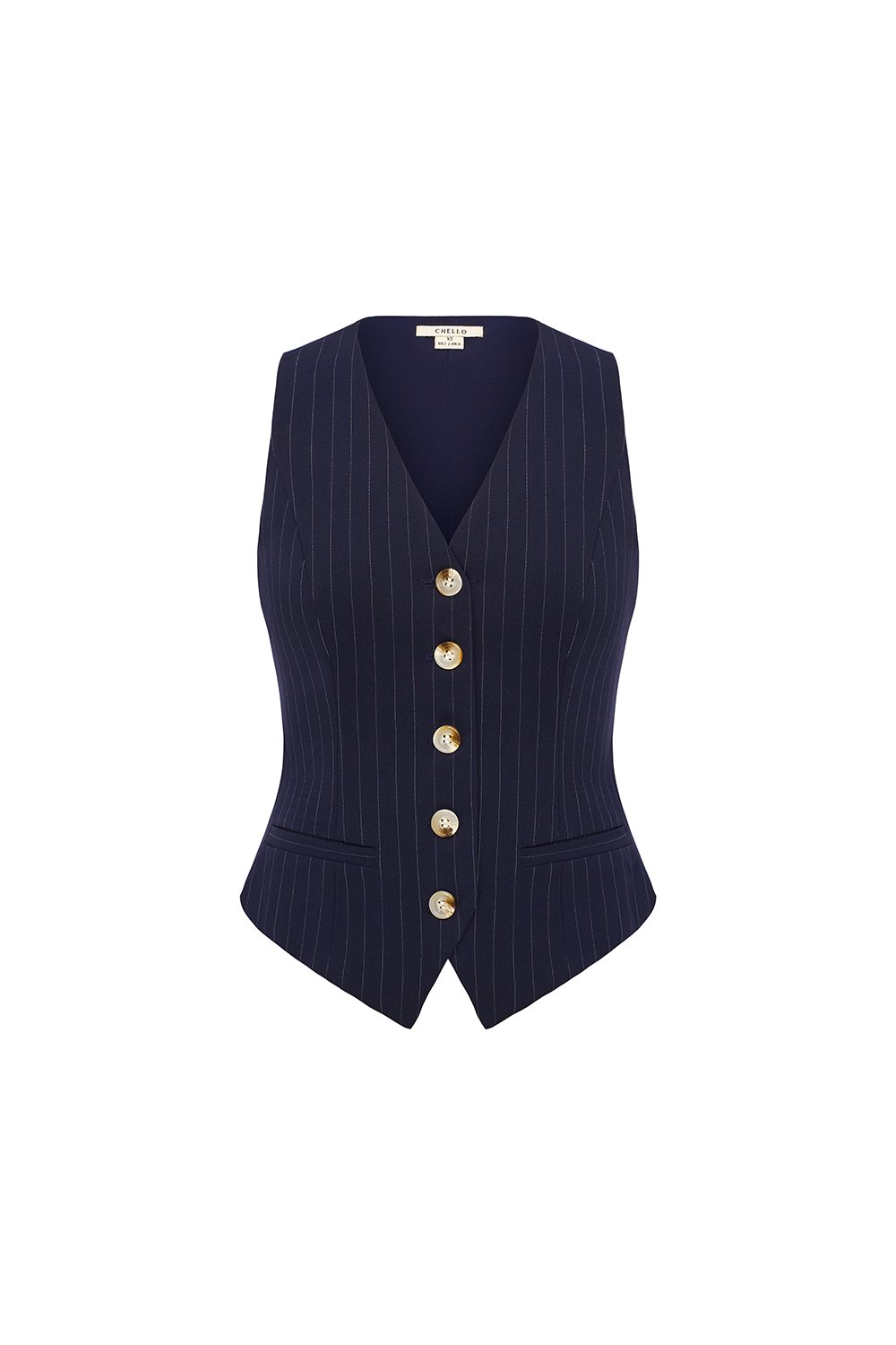 Victoria Pinstripe Vest Top in Navy Pinstripe