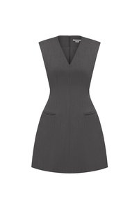 Ellin V-Neck Mini Dress in Bespoke Grey