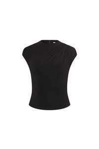 Emory Drape Cap Sleeves Top in Classic Black