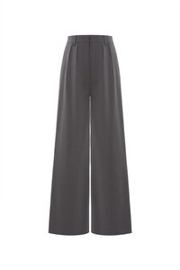 Jodin High Waist Pinstripe Pleated Wide Pants in Grey Pinstripe