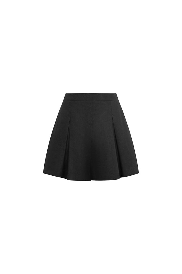 Riven High Waist Flare Shorts in Classic Black