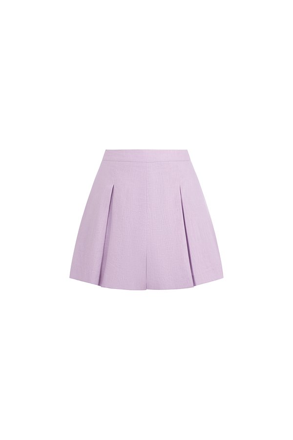 Riven High Waist Flare Shorts in Lavender