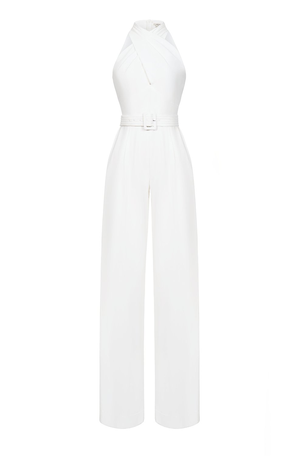Aurel Crossover Halter Jumpsuit in Iconic White