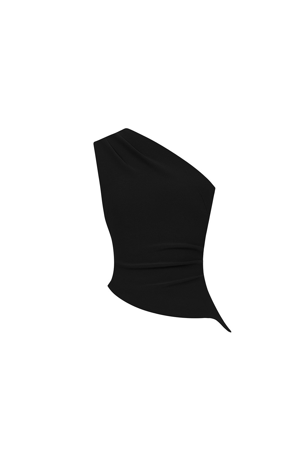 Lucinda Padded Toga Asymmetrical Top in Classic Black