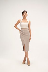 Ashlynn Padded Queen Anne Top in Ivory