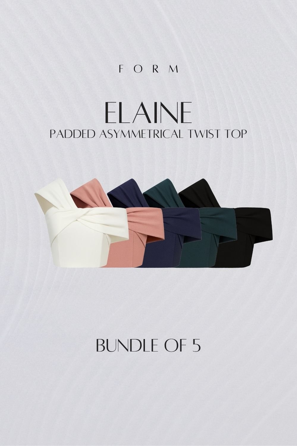 Elaine Padded Asymmetrical Twist Top Bundle of 5