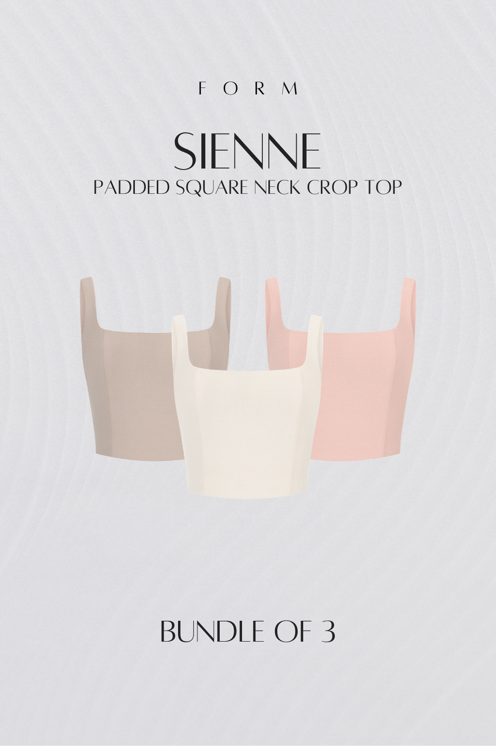 Sienne Padded Square Neck Crop Top Bundle of 3