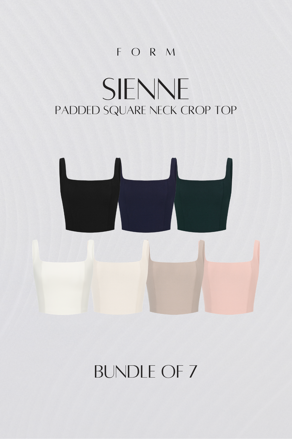 Sienne Padded Square Neck Crop Top Bundle of 7