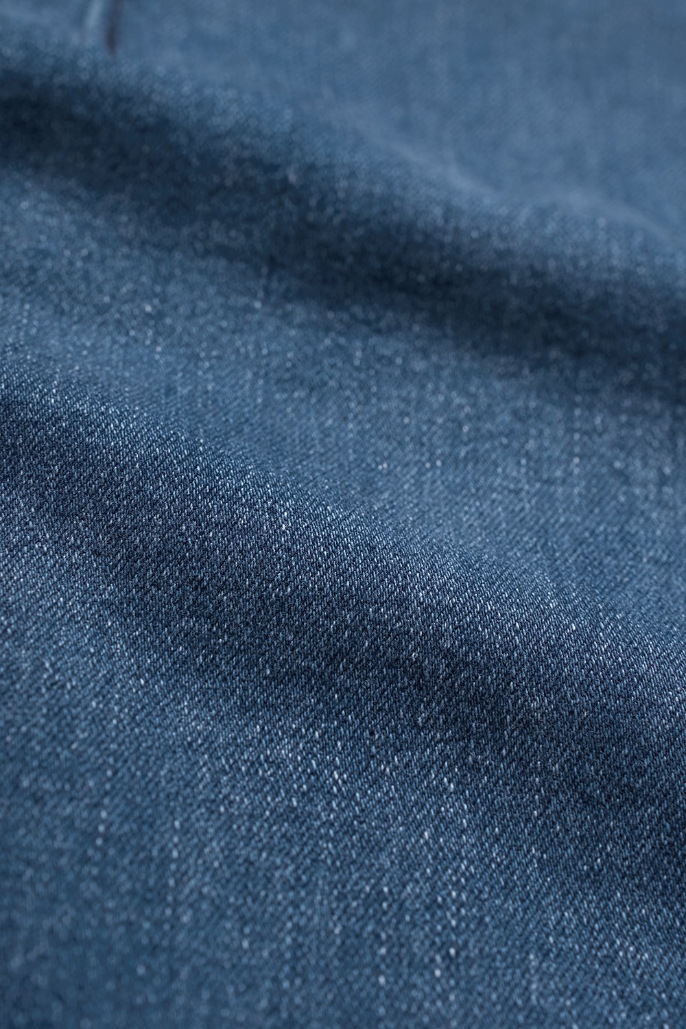 Beatrice V-Neckline Puff Sleeves Pencil Denim Dress in Classic Denim