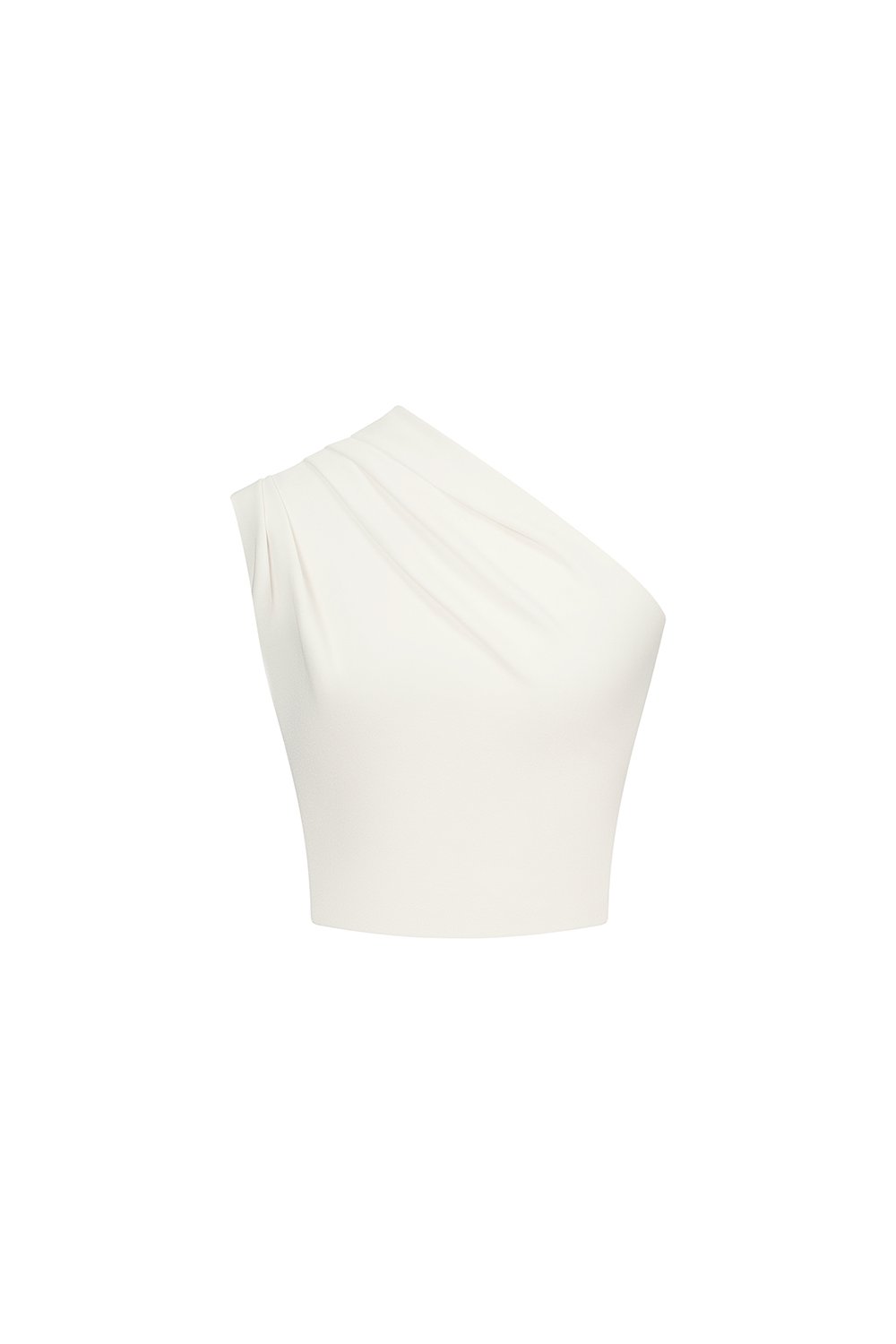 Matilda Padded Asymmetrical Toga Top in Iconic White