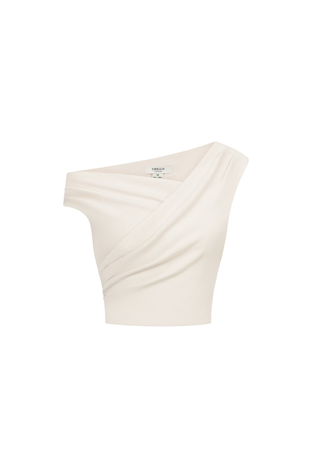 Rachel Padded Asymmetrical Wrap Top in Ivory