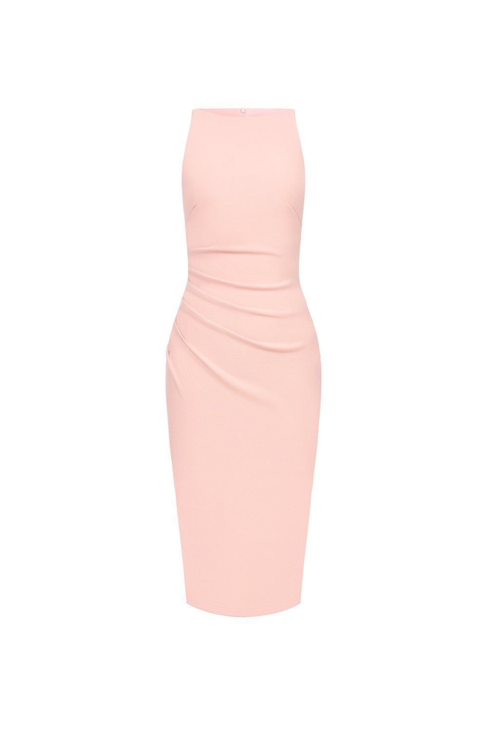 Sabrina Padded Ruched Pencil Dress in Ballet Pink
