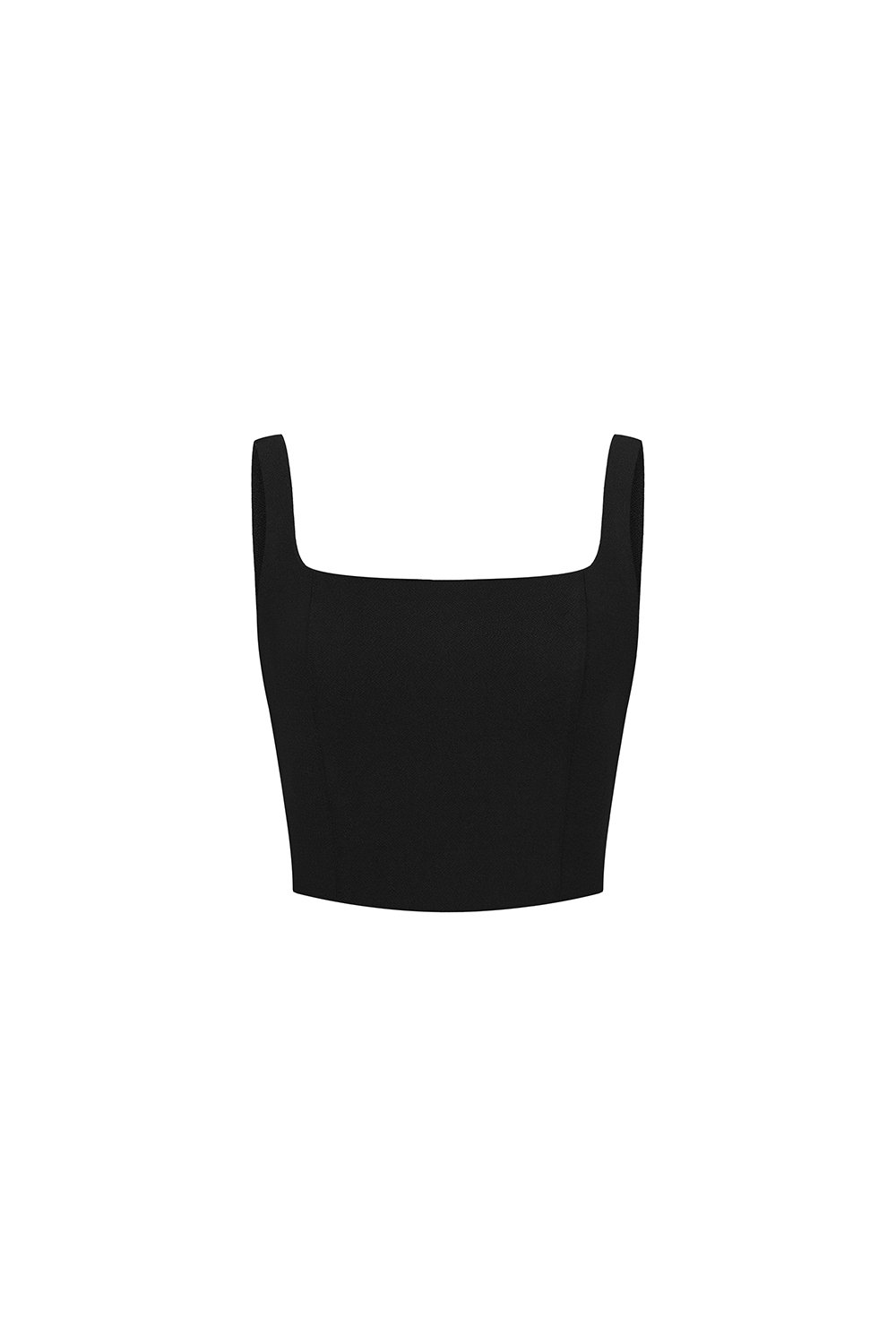 Sienne Padded Square Neck Crop Top in Classic Black