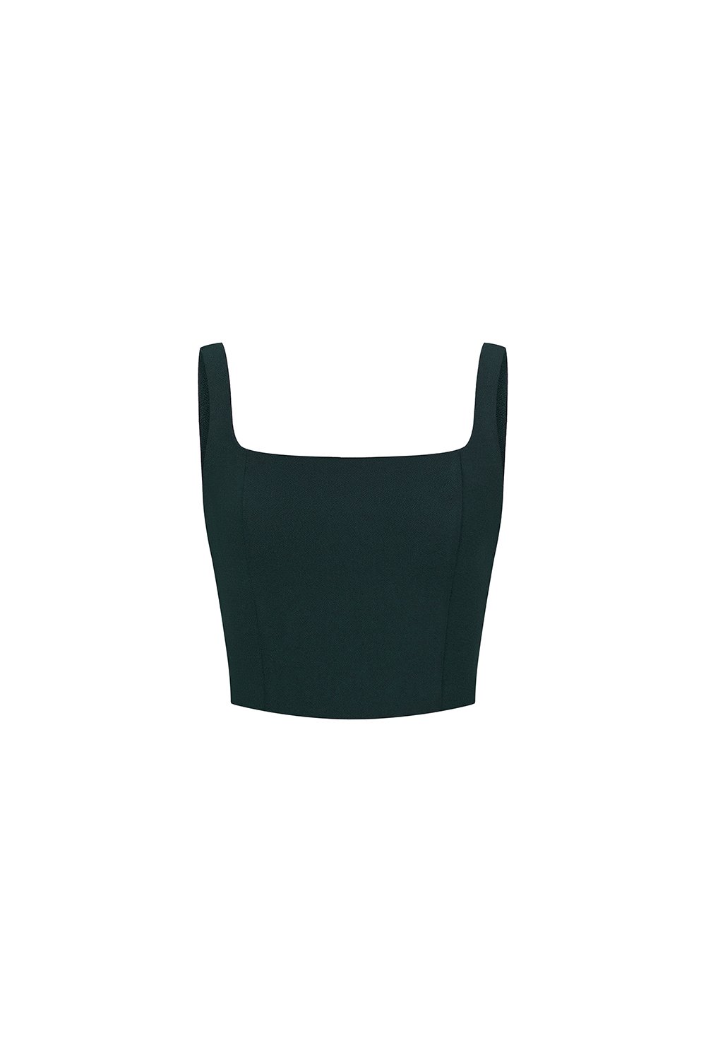 Sienne Padded Square Neck Crop Top in Emerald Green