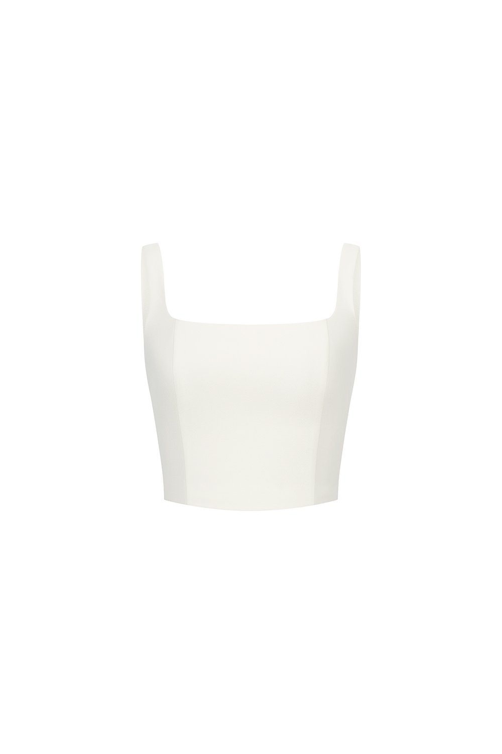 Sienne Padded Square Neck Crop Top in Iconic White
