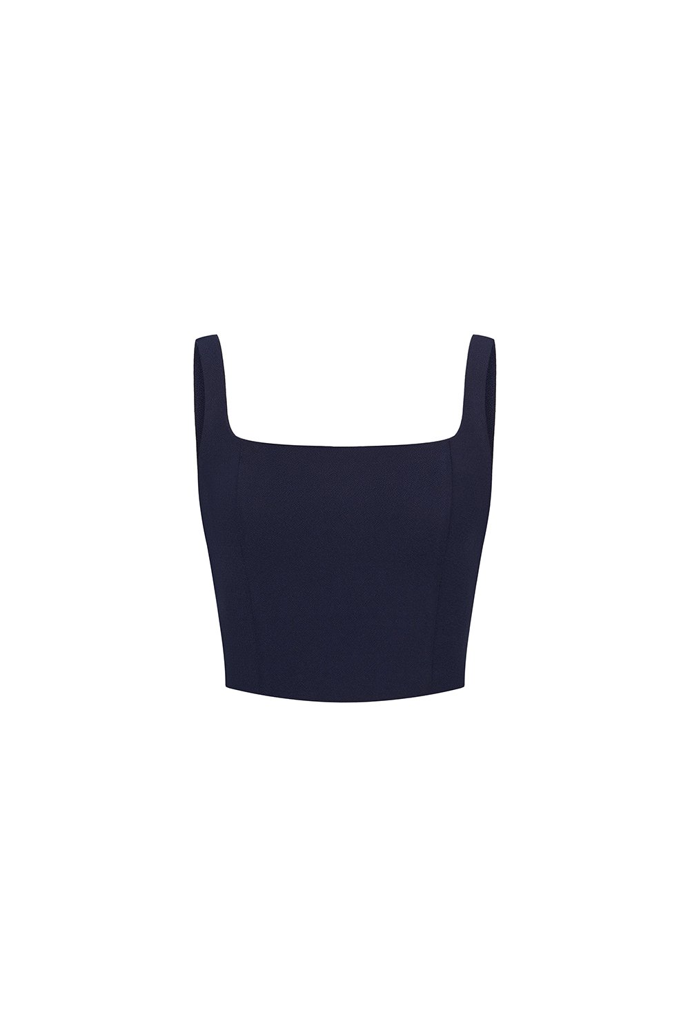 Sienne Padded Square Neck Crop Top in Navy Blue
