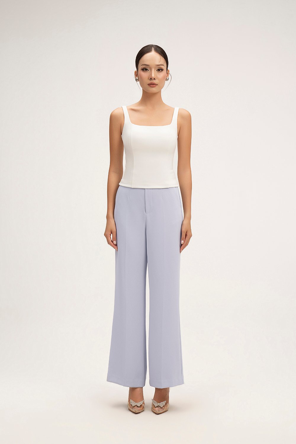 Sienne Padded Square Neck Regular Top in Iconic White