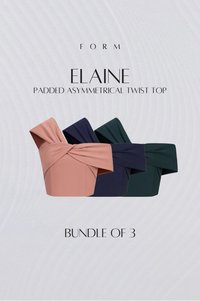 Elaine Padded Asymmetrical Twist Top Bundle of 3