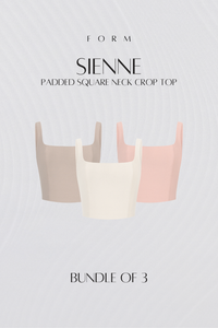 Sienne Padded Square Neck Crop Top Bundle of 3