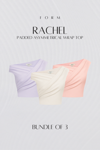 Rachel Padded Asymmetrical Wrap Top Bundle of 3
