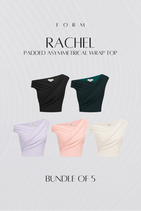 Rachel Padded Asymmetrical Wrap Top Bundle of 5