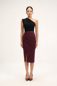 Matilda Padded Asymmetrical Toga Top in Classic Black