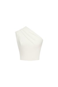 Matilda Padded Asymmetrical Toga Top in Iconic White