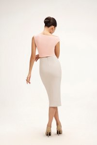 Rachel Padded Asymmetrical Wrap Top in Ballet Pink