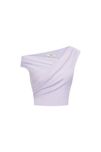 Rachel Padded Asymmetrical Wrap Top in Wisteria