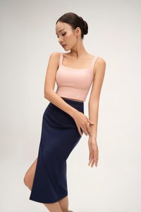 Sienne Padded Square Neck Crop Top in Ballet Pink