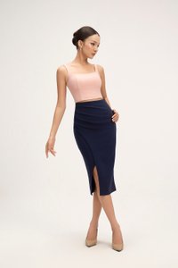 Sienne Padded Square Neck Crop Top in Ballet Pink
