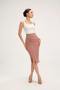 Sienne Padded Square Neck Crop Top in Iconic White