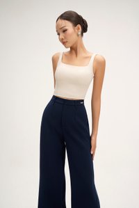 Sienne Padded Square Neck Crop Top in Ivory