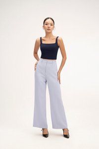 Sienne Padded Square Neck Crop Top in Navy Blue