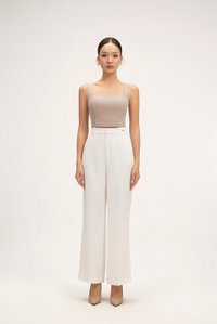 Sienne Padded Square Neck Crop Top in Stone
