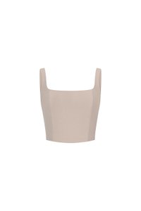 Sienne Padded Square Neck Crop Top in Stone